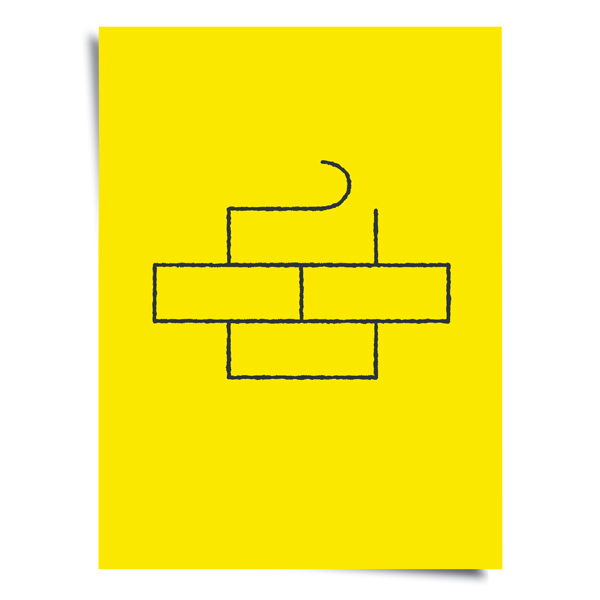 graphic: bricks, wall, yellow, rope