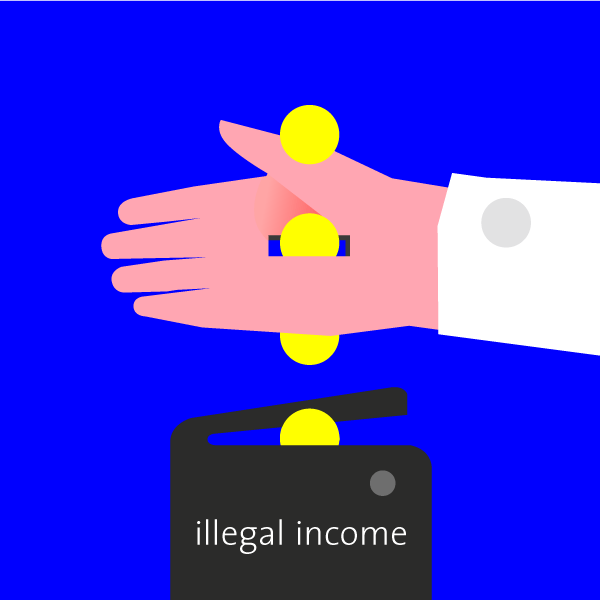 graphic: income, money, purse, illegal, taxes
