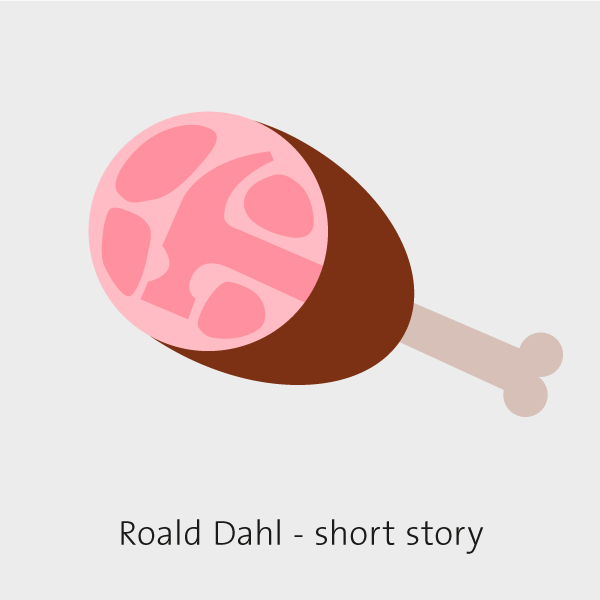 graphic: illustration, book, Roald Dahl short story, Kiss Kiss, lamb, meat